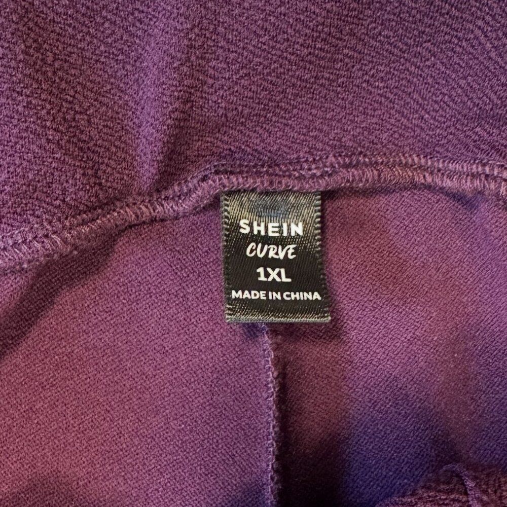 SHEIN Purple Work Career Business Pants WMNS 1X Elegant Professional Corporate - Picture 6 of 10